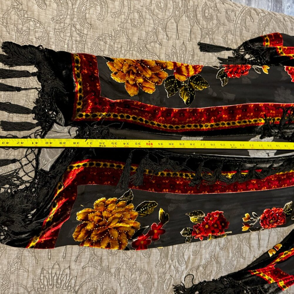 Lucy’s Silk Sequined Long Cover Up in Black - Picture 8 of 9